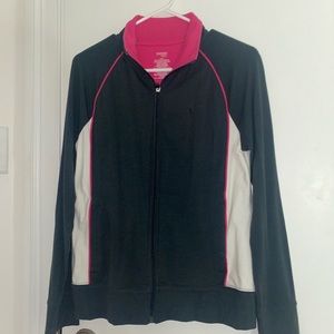Danskin Now Womens Pink and Black Casual Jacket